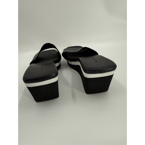 Ladies Chocolat Blu Jadine Leather Slide Wedges Black EUR 38  US 7 - Picture 7 of 10